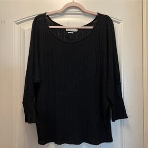 Velvet by Graham & Spencer Women’s Cozy Rip Knit Dolman Sleeve Top Size S Black‎